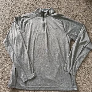 Eddie Bauer Men’s Heather Gray Athletic Quarter Zip Pullover